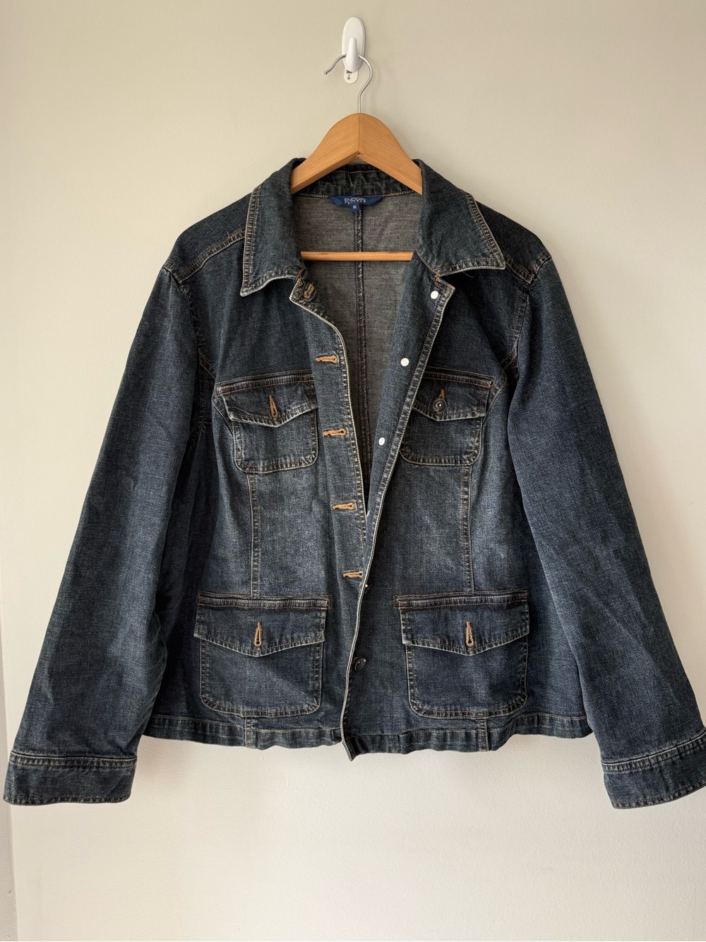 Encore Jeans Women's Dark Wash Denim Jacket - Dark Blue